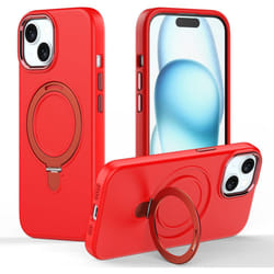 Premium Liquid Silicone Shockproof Anti-Scratch Magnetic Kickstand Case, Soft Microfibre Lining, Compatible with MagSafe Case for iPhone 15 Plus