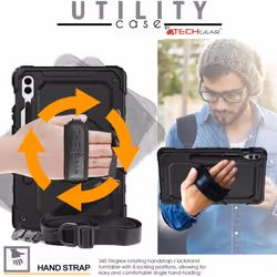 UTILITY Case fits Samsung Galaxy Tab S9 FE Plus (S9 FE+) 12.4" (SM-X610 / SM-X616) Tough Rugged HEAVY DUTY Armour