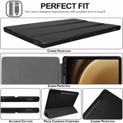 [Smart Case] Slim Stand Cover with Auto Sleep/Wake for Samsung Galaxy Tab S9 FE Plus 12.4" (SM-X610 / SM-X616)