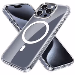 [Mag Fusion] Shockproof, Anti-Scratch, Slim & Light, Gel Bumper & Clear Hard Back Compatible with MagSafe Case Cover for iPho ...