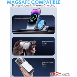 [Mag Fusion] Shockproof, Anti-Scratch, Slim & Light, Gel Bumper & Clear Hard Back Compatible with MagSafe Case Cover for iPhone 15 Pro 6.1"