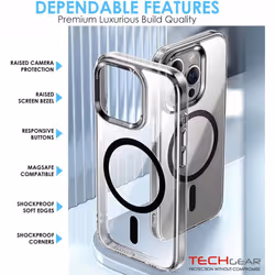 [Mag Fusion] Shockproof, Anti-Scratch, Slim & Light, Gel Bumper & Clear Hard Back Compatible with MagSafe Case Cover for iPhone 15 Pro Max 6.7"