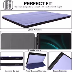 [Smart Case] Slim Stand Cover with Auto Sleep/Wake for Samsung Galaxy Tab S9 FE Plus 12.4" (SM-X610 / SM-X616)