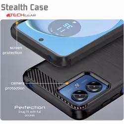 [CarbonFlex Case] Premium Shockproof Soft Slim Cover with Carbon Fibre Effect For Motorola Moto G14