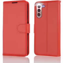 [Leather Wallet Case] Protective Cover with Cash & Card Holder, Stand and Wrist Strap For Samsung Galaxy S24 5G