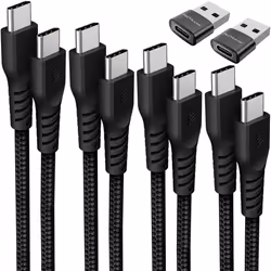USB C to USB C Charger Cable 60W STRONG Cable Fast Charging Data Lead for iPhone 15, iPad Pro, Samsung S24, Pixel 8 - 6Pack 0 ...