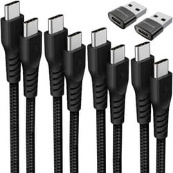 USB C to USB C Charger Cable 60W STRONG Cable Fast Charging Data Lead for iPhone 15, iPad Pro, Samsung S24, Pixel 8 - 6Pack 0.3M+1M+2M+3M+2x Adapter