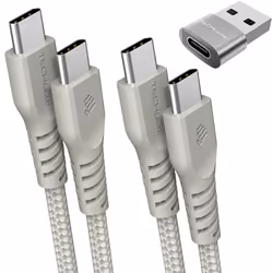 USB C to USB C Charger Cable 60W (1M+2M+Adapter) 60W STRONG Cable Fast Charging Data Lead iPhone 15, iPad Pro 2022, MacBook P ...