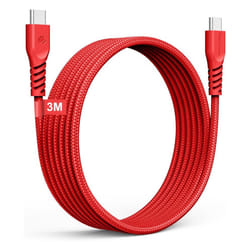 USB C to USB C Charger Cable 60W STRONG Fast Charging Type C Data Lead for iPhone 15, iPad Pro 12.9, MacBook Pro, Samsung S24/S22/A04s, Pixel 8 [3M]