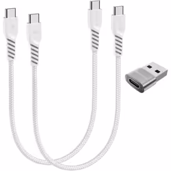 USB C to USB C Charger Cable (30CM+30CM+Adapter) 60W STRONG Cable Fast Charging Data Lead iPhone 15, iPad Pro 2022, MacBook P ...