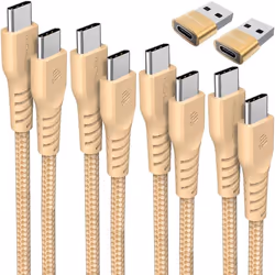 USB C to USB C Charger Cable 60W STRONG Cable Fast Charging Data Lead for iPhone 15, iPad Pro, Samsung S24, Pixel 8 - 6Pack 0 ...
