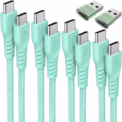 USB C to USB C Charger Cable 60W STRONG Cable Fast Charging Data Lead for iPhone 15, iPad Pro, Samsung S24, Pixel 8 - 6Pack 0 ...