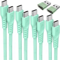 USB C to USB C Charger Cable 60W STRONG Cable Fast Charging Data Lead for iPhone 15, iPad Pro, Samsung S24, Pixel 8 - 6Pack 0.3M+1M+2M+3M+2x Adapter