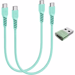 USB C to USB C Charger Cable (30CM+30CM+Adapter) 60W STRONG Cable Fast Charging Data Lead iPhone 15, iPad Pro 2022, MacBook P ...