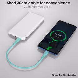 USB C to USB C Charger Cable (30CM+30CM+Adapter) 60W STRONG Cable Fast Charging Data Lead iPhone 15, iPad Pro 2022, MacBook Pro, Samsung S24/A14