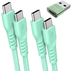 USB C to USB C Charger Cable 60W (1M+2M+Adapter) 60W STRONG Cable Fast Charging Data Lead iPhone 15, iPad Pro 2022, MacBook Pro, Samsung S24/A25s