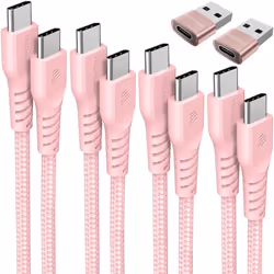 USB C to USB C Charger Cable 60W STRONG Cable Fast Charging Data Lead for iPhone 15, iPad Pro, Samsung S24, Pixel 8 - 6Pack 0 ...