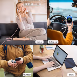 USB C to USB C Charger Cable 60W STRONG Cable Fast Charging Data Lead for iPhone 15, iPad Pro, Samsung S24, Pixel 8 - 6Pack 0.3M+1M+2M+3M+2x Adapter