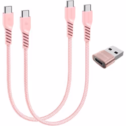 USB C to USB C Charger Cable (30CM+30CM+Adapter) 60W STRONG Cable Fast Charging Data Lead iPhone 15, iPad Pro 2022, MacBook P ...