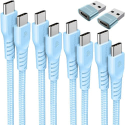 USB C to USB C Charger Cable 60W STRONG Cable Fast Charging Data Lead for iPhone 15, iPad Pro, Samsung S24, Pixel 8 - 6Pack 0.3M+1M+2M+3M+2x Adapter
