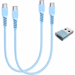 USB C to USB C Charger Cable (30CM+30CM+Adapter) 60W STRONG Cable Fast Charging Data Lead iPhone 15, iPad Pro 2022, MacBook P ...