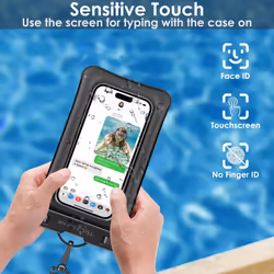 IPX8 Floating Waterproof Phone Case for Swimming, Waterproof Phone Bag with Lanyard for iPhone 15 14 13 12 Samsung S24 S23+ A54 and More Upto 7" Phone