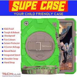 [SUPE Case] Tough Shockproof Fun Case with 360 Rotating Stand, Hand & Shoulder Strap for Samsung Galaxy Tab A9 Plus 11" (SM-X210 / SM-X215)