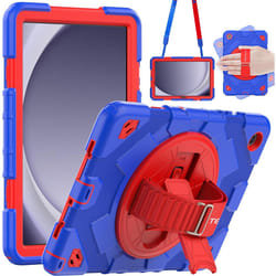 [SUPE Case] Tough Shockproof Fun Case with 360 Rotating Stand, Hand & Shoulder Strap for Samsung Galaxy Tab A9 Plus 11" (SM-X210 / SM-X215)