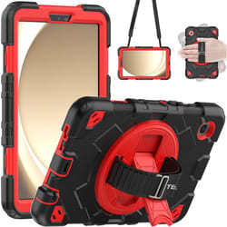 [SUPE Case] Tough Shockproof Fun Case with 360 Rotating Stand, Hand & Shoulder Strap for Samsung Galaxy Tab A9 8.7" (SM-X110 / SM-X115)