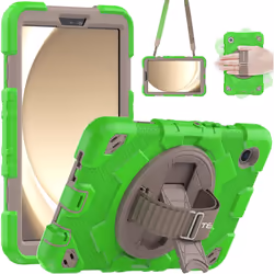 [SUPE Case] Tough Shockproof Fun Case with 360 Rotating Stand, Hand & Shoulder Strap for Samsung Galaxy Tab A9 8.7" (SM-X110  ...