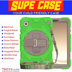 [SUPE Case] Tough Shockproof Fun Case with 360 Rotating Stand, Hand & Shoulder Strap for Samsung Galaxy Tab A9 8.7" (SM-X110 / SM-X115)