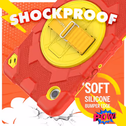 [SUPE Case] Tough Shockproof Fun Case with 360 Rotating Stand, Hand & Shoulder Strap for Samsung Galaxy Tab A9 8.7" (SM-X110 / SM-X115)