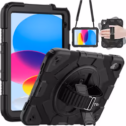 [SUPE Case] Tough Shockproof Fun Case with 360 Rotating Stand, Hand & Shoulder Strap for Apple iPad 10 10.9" 2022 10th Genera ...