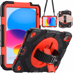 [SUPE Case] Tough Shockproof Fun Case with 360 Rotating Stand, Hand & Shoulder Strap for Apple iPad 10 10.9" 2022 10th Genera ...