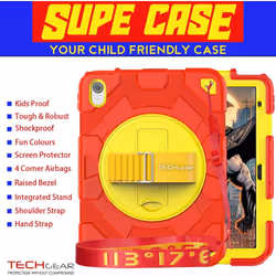 [SUPE Case] Tough Shockproof Fun Case with 360 Rotating Stand, Hand & Shoulder Strap for Apple iPad 10 10.9" 2022 10th Generation
