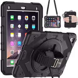 [SUPE Case] Tough Shockproof Fun Case with 360 Rotating Stand, Hand & Shoulder Strap for Apple iPad 9.7" (2018 / 2017) & iPad ...