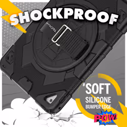 [SUPE Case] Tough Shockproof Fun Case with 360 Rotating Stand, Hand & Shoulder Strap for Apple iPad 9.7" (2018 / 2017) & iPad Air 2 & iPad Pro 9.7"