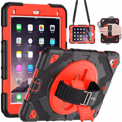 [SUPE Case] Tough Shockproof Fun Case with 360 Rotating Stand, Hand & Shoulder Strap for Apple iPad 9.7" (2018 / 2017) & iPad ...