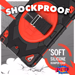 [SUPE Case] Tough Shockproof Fun Case with 360 Rotating Stand, Hand & Shoulder Strap for Apple iPad 9.7" (2018 / 2017) & iPad Air 2 & iPad Pro 9.7"