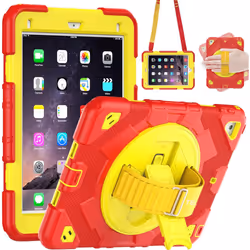 [SUPE Case] Tough Shockproof Fun Case with 360 Rotating Stand, Hand & Shoulder Strap for Apple iPad 9.7" (2018 / 2017) & iPad ...