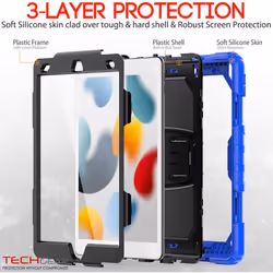 [ArmourSHIELD Case] Full Body Tough Rugged Case with Folding Stand & Screen Protector For Apple iPad 10.2" 2021/2020/2019 [9th/8th/7th Generation]