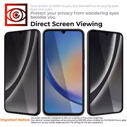 [2 Pack] Samsung Galaxy A15 5G Anti Spy, Privacy Full Coverage 3D Tempered Glass Screen Protectors