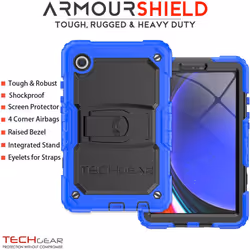 [ArmourSHIELD Case] Full Body Tough Rugged Case with Folding Stand & Screen Protector For Samsung Galaxy Tab A9 8.7" (SM-X110 / SM-X115)