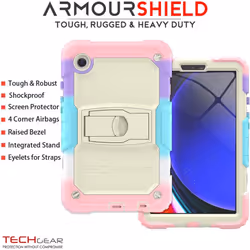 [ArmourSHIELD Case] Full Body Tough Rugged Case with Folding Stand & Screen Protector For Samsung Galaxy Tab A9 8.7" (SM-X110 / SM-X115)