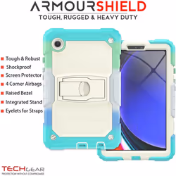 [ArmourSHIELD Case] Full Body Tough Rugged Case with Folding Stand & Screen Protector For Samsung Galaxy Tab A9 8.7" (SM-X110 / SM-X115)