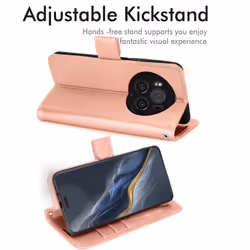 [Leather Wallet Case] Protective Cover with Cash & Card Holder, Stand and Wrist Strap [RFID BLOCKING] For Honor Magic 6 Pro 5G