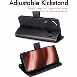 [Leather Wallet Case] Protective Cover with Cash & Card Holder, Stand and Wrist Strap For Nothing Phone 2a