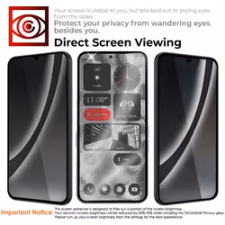 [2 Pack] Nothing Phone 2a Anti Spy, Privacy Tempered Glass Screen Protectors