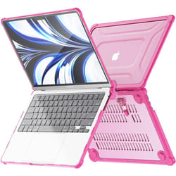 [BallisticWrap] Protective Snap-On Tough Hard Shell Cover with Kick Stand Shockproof Case for MacBook Air 13.6 inch 2024 / 2022
