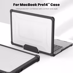 [BallisticWrap] Protective Snap-On Tough Hard Shell Cover with Kick Stand Shockproof Case for MacBook Pro 14 inch 2023/2022/2021